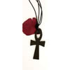 Large Black Wood Ankh Necklace