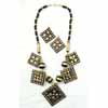 Studded Square 3-Tone Jewelry Set