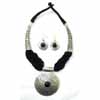 Black Beaded Breastplate Jewelry Set